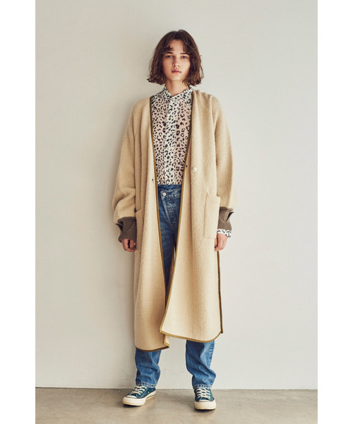 CREOLME クレオルム ライナーデザインニットコート ベージュ