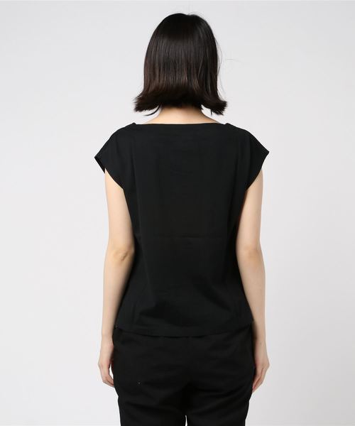 three dots（スリードッツ）の「スーピマジャージー イージーボクシートップ（Tシャツ/カットソー・レディース・ホワイト/ブラック/グレー系その他/ブルー系その他・SMALL）」の5枚目の写真
