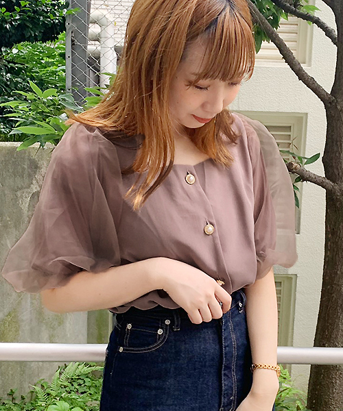 apres jour(アプレジュール)の「袖チュールスクエアネックブラウス【ZOZOTOWN限定アイテム】(シャツ/ブラウス・レディース・ブラック/アイボリー/モカ・フリー)」の8枚目の写真