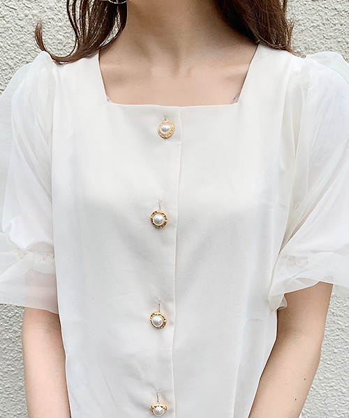 apres jour(アプレジュール)の「袖チュールスクエアネックブラウス【ZOZOTOWN限定アイテム】(シャツ/ブラウス・レディース・ブラック/アイボリー/モカ・フリー)」の19枚目の写真