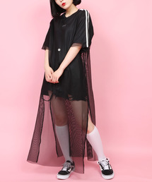 WC/2ラインロングメッシュTシャツ