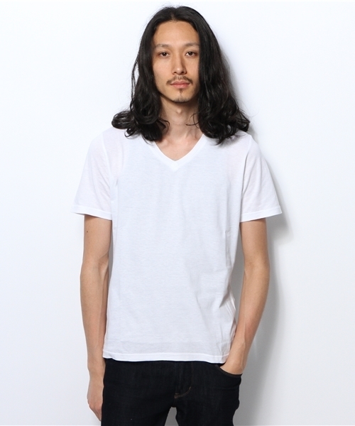 B'2nd(ビーセカンド)の「EL camino (エルカミノ) シルク混Tシャツ (919)(Tシャツ/カットソー・メンズ・オレンジ/ホワイト/ミント/ブルー・MEDIUM/LARGE)」の1枚目の写真