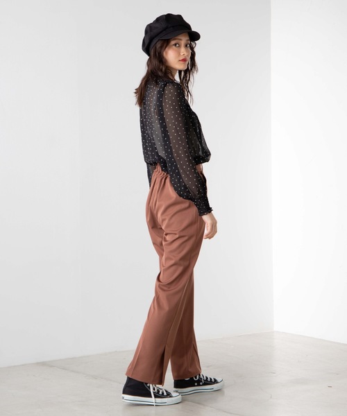 WEGO（ウィゴー）の「WEGO/シャーリングハイネックシアーブラウス（シャツ/ブラウス・レディース・ブラック/ホワイト/パープル/ドット/ブラウン系その他2・FREE）」の17枚目の写真