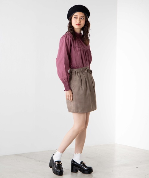 WEGO（ウィゴー）の「WEGO/シャーリングハイネックシアーブラウス（シャツ/ブラウス・レディース・ブラック/ホワイト/パープル/ドット/ブラウン系その他2・FREE）」の15枚目の写真