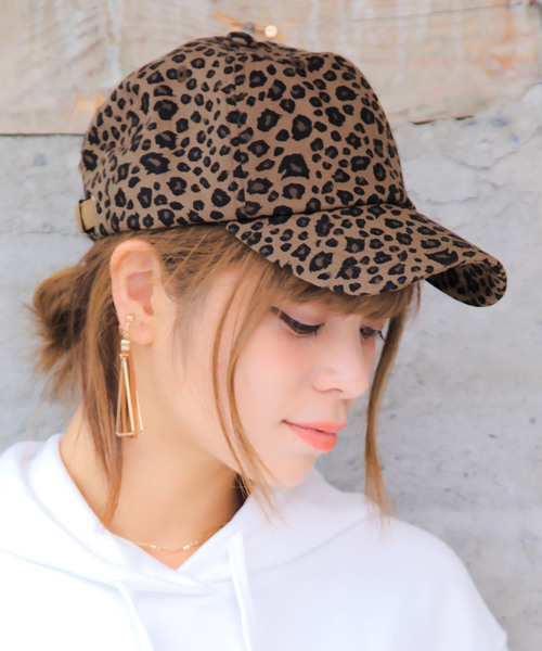 14+(イチヨンプラス)の「レオパード柄キャップ(キャップ)」|ブラウン