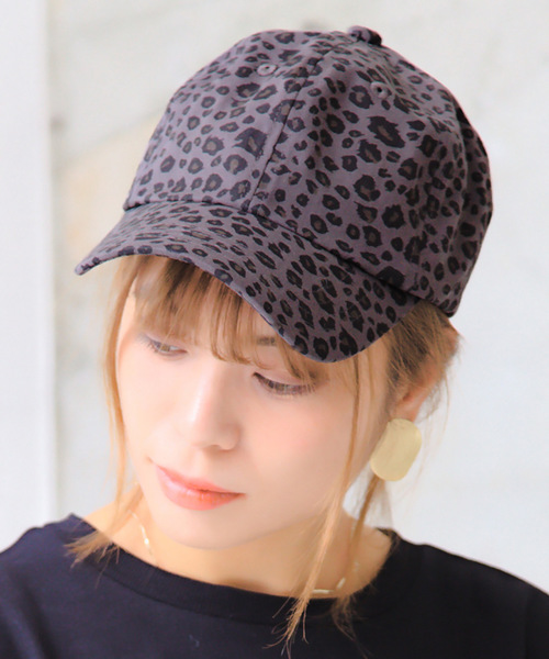14+(イチヨンプラス)の「レオパード柄キャップ(キャップ)」|グレー