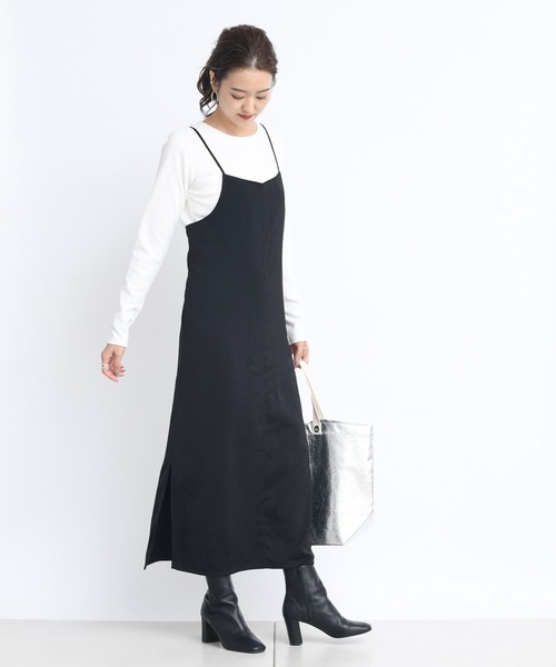 DouDou（ドゥドゥ）の「インナー長袖セットワンピース（ワンピース・レディース・ブラック/ボルドー/キャメル・FREE）」の2枚目の写真