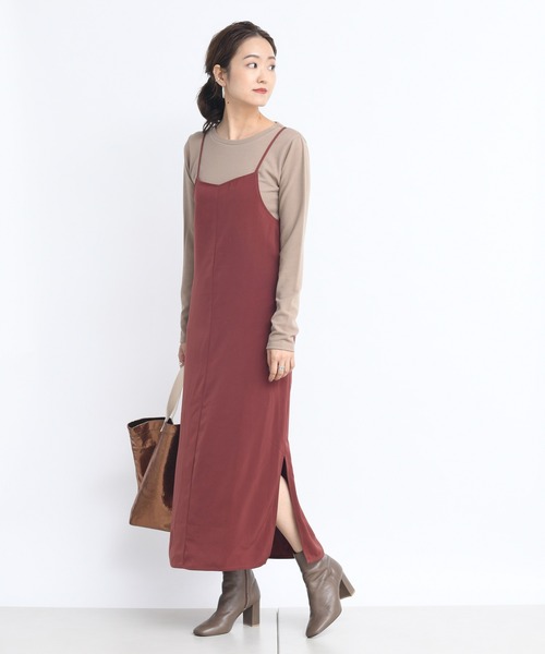 DouDou（ドゥドゥ）の「インナー長袖セットワンピース（ワンピース・レディース・ブラック/ボルドー/キャメル・FREE）」の14枚目の写真