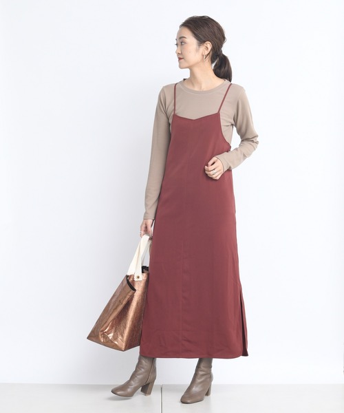 DouDou（ドゥドゥ）の「インナー長袖セットワンピース（ワンピース・レディース・ブラック/ボルドー/キャメル・FREE）」の15枚目の写真