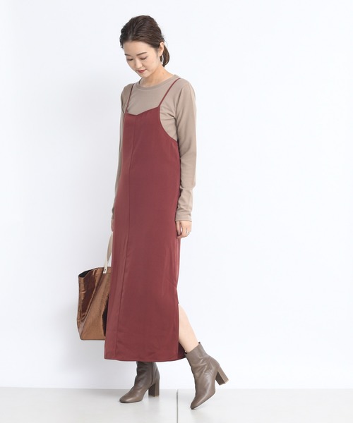 DouDou（ドゥドゥ）の「インナー長袖セットワンピース（ワンピース・レディース・ブラック/ボルドー/キャメル・FREE）」の18枚目の写真