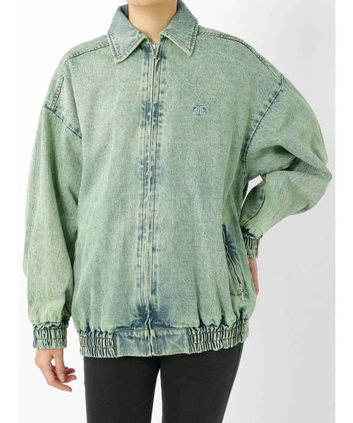 jouetie（ジュエティ）の「ケミカルデニムギャザーブルゾン（ブルゾン・レディース・ブラック/ピンク/ライトブルー/グリーン・MEDIUM）」の8枚目の写真