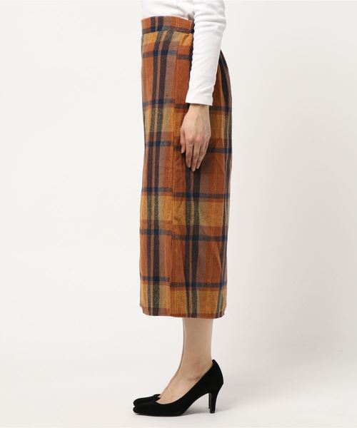 fifth（フィフス）の「サイドスリットチェックタイトスカート（スカート・レディース・オレンジ・MEDIUM）」の10枚目の写真