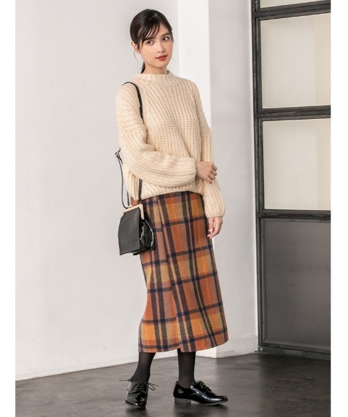 fifth（フィフス）の「サイドスリットチェックタイトスカート（スカート・レディース・オレンジ・MEDIUM）」の8枚目の写真