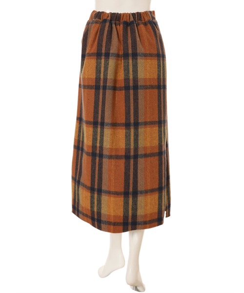 fifth（フィフス）の「サイドスリットチェックタイトスカート（スカート・レディース・オレンジ・MEDIUM）」の2枚目の写真