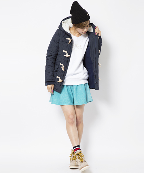 X-girl（エックスガール）の「STAR QUILTING DUFFEL COAT（ダッフルコート・レディース・レッド/ブルー/ネイビー・1/2）」の8枚目の写真