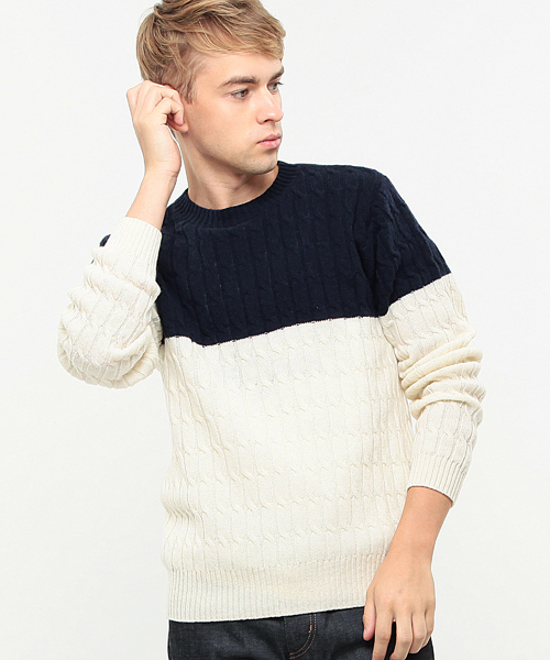 BEAMS LIGHTS ケーブルニットセーター BEAMS LIGHTS Men's（ビームスライツ メンズ）の「BEAMS LIGHTS / バイ