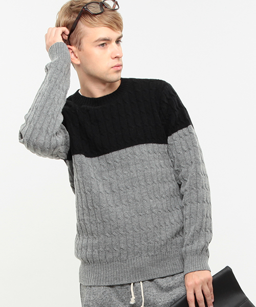 BEAMS LIGHTS ケーブルニットセーター BEAMS LIGHTS Men's（ビームスライツ メンズ）の「BEAMS LIGHTS / バイ