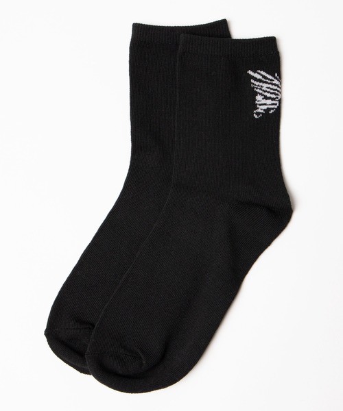 セール レッグウェア Wego ゼブラ柄バタフライソックス ソックス 靴下 ソックス 靴下 Wego ウィゴー のファッション