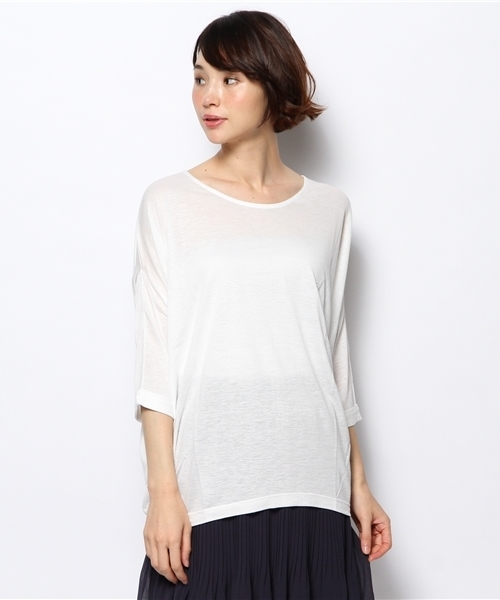 AVIE（アビィ）の「ワンポイントドルマンTEE（Tシャツ/カットソー・レディース・オフホワイト/ブラック/ピンク・フリー）」の4枚目の写真