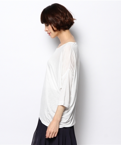 AVIE（アビィ）の「ワンポイントドルマンTEE（Tシャツ/カットソー・レディース・オフホワイト/ブラック/ピンク・フリー）」の6枚目の写真