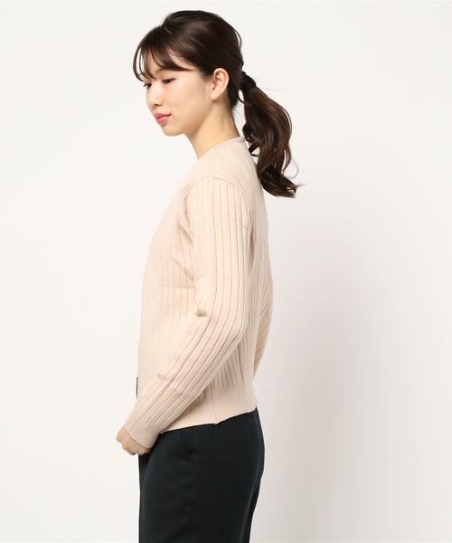 KOBE LETTUCE（コウベレタス）の「Ｖネックリブニットカーディガン（カーディガン/ボレロ・レディース・オレンジ系その他/ホワイト系その他/ネイビー・FREE）」の7枚目の写真