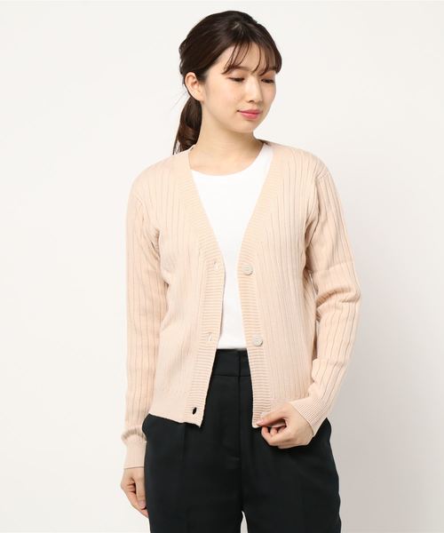 KOBE LETTUCE（コウベレタス）の「Ｖネックリブニットカーディガン（カーディガン/ボレロ・レディース・オレンジ系その他/ホワイト系その他/ネイビー・FREE）」の13枚目の写真