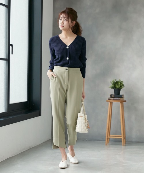 KOBE LETTUCE（コウベレタス）の「Ｖネックリブニットカーディガン（カーディガン/ボレロ・レディース・オレンジ系その他/ホワイト系その他/ネイビー・FREE）」の10枚目の写真