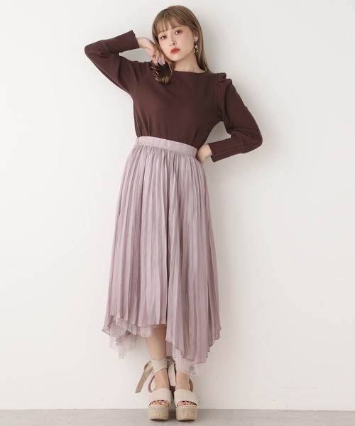 one after another NICE CLAUP（ワンアフターアナザーナイスクラップ）の「リバーシブルレースプリーツヘムスカート（スカート・レディース・ベージュ/パープル/グレー/アイボリー・FREE）」の15枚目の写真