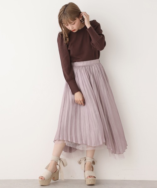 one after another NICE CLAUP（ワンアフターアナザーナイスクラップ）の「リバーシブルレースプリーツヘムスカート（スカート・レディース・ベージュ/パープル/グレー/アイボリー・FREE）」の16枚目の写真