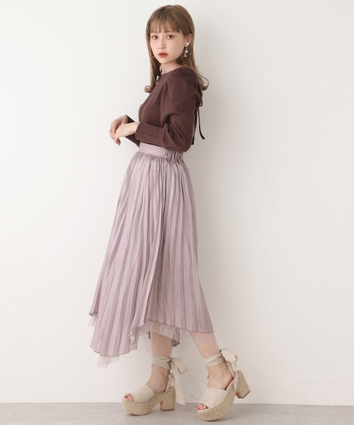 one after another NICE CLAUP（ワンアフターアナザーナイスクラップ）の「リバーシブルレースプリーツヘムスカート（スカート・レディース・ベージュ/パープル/グレー/アイボリー・FREE）」の17枚目の写真