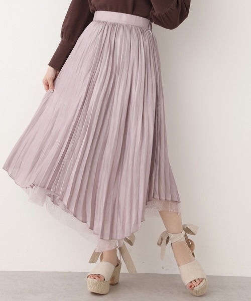 one after another NICE CLAUP（ワンアフターアナザーナイスクラップ）の「リバーシブルレースプリーツヘムスカート（スカート・レディース・ベージュ/パープル/グレー/アイボリー・FREE）」の13枚目の写真