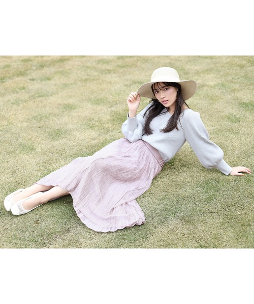 one after another NICE CLAUP（ワンアフターアナザーナイスクラップ）の「リバーシブルレースプリーツヘムスカート（スカート・レディース・ベージュ/パープル/グレー/アイボリー・FREE）」の12枚目の写真