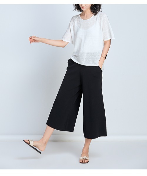 SAISON DE PAPILLON(セゾンドパピヨン)の「【リネン100%】薄手カットソー(Tシャツ/カットソー・レディース・ホワイト/ベージュ/ミント/ブラック・L/M)」の5枚目の写真