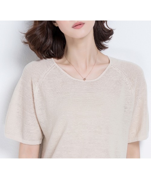SAISON DE PAPILLON(セゾンドパピヨン)の「【リネン100%】薄手カットソー(Tシャツ/カットソー・レディース・ホワイト/ベージュ/ミント/ブラック・L/M)」の8枚目の写真