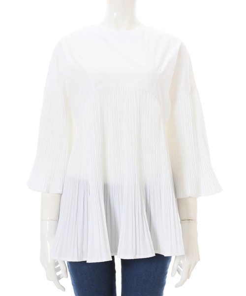 fifth（フィフス）の「プリーツデザインボリュームスリーブブラウス（シャツ/ブラウス・レディース・ホワイト/ベージュ・MEDIUM）」の3枚目の写真