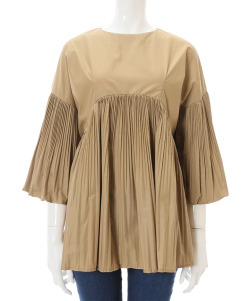 fifth（フィフス）の「プリーツデザインボリュームスリーブブラウス（シャツ/ブラウス・レディース・ホワイト/ベージュ・MEDIUM）」の5枚目の写真