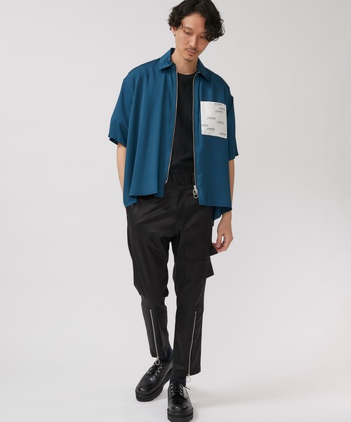 liberum（リベルム）の「【LIBERUM】ジップフレアーシャツ / 2020SS SH08（シャツ/ブラウス・メンズ・サックスブルー/ダークグリーン・1/2）」の12枚目の写真