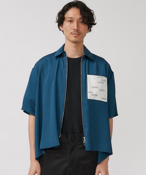 liberum（リベルム）の「【LIBERUM】ジップフレアーシャツ / 2020SS SH08（シャツ/ブラウス・メンズ・サックスブルー/ダークグリーン・1/2）」の4枚目の写真