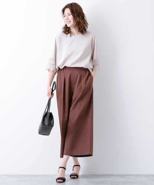 LEPSIM(レプシィム)の「【機能素材アイテム】ソデレース5S20SS 874184(Tシャツ/カットソー・レディース・ホワイト/ブラック/パープル/ライトベージュ・MEDIUM/LARGE)」の8枚目の写真