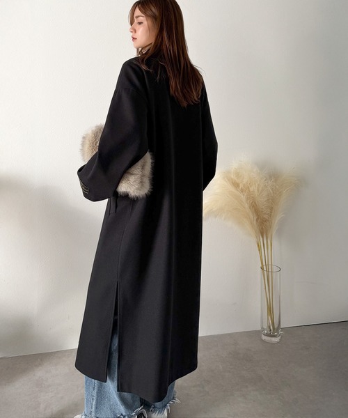 セール】さっと、羽織るだけで高級感。フェイクウールダブルテーラード