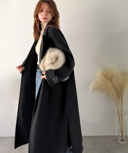 セール】さっと、羽織るだけで高級感。フェイクウールダブルテーラード
