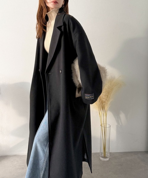 セール】さっと、羽織るだけで高級感。フェイクウールダブルテーラード
