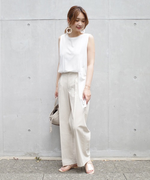 DouDou(ドゥドゥ)の「タックワイドパンツ(その他パンツ・レディース・ホワイト系その他/ブルー・38/36)」の6枚目の写真