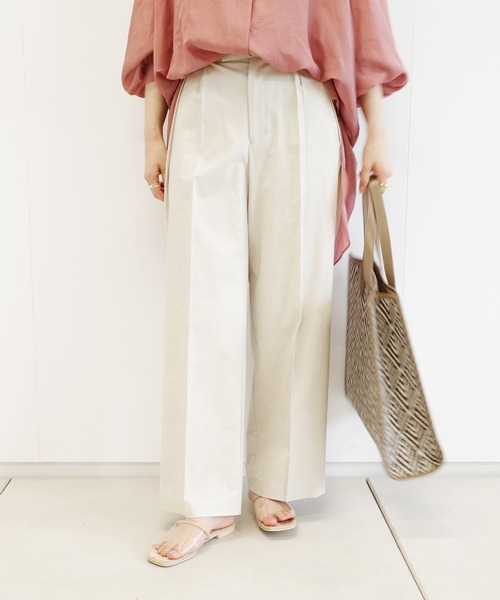 DouDou(ドゥドゥ)の「タックワイドパンツ(その他パンツ・レディース・ホワイト系その他/ブルー・38/36)」の19枚目の写真