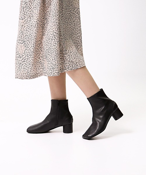 salle de bal(サルデバル)の「∴【 Maisons Laffitte / メゾンラフィット 】 スクエアショートブーツ HDMZL01(ブーツ・レディース・ブラック/ベージュ・38/39/36/37)」の7枚目の写真