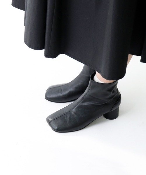 salle de bal(サルデバル)の「∴【 Maisons Laffitte / メゾンラフィット 】 スクエアショートブーツ HDMZL01(ブーツ・レディース・ブラック/ベージュ・38/39/36/37)」の14枚目の写真