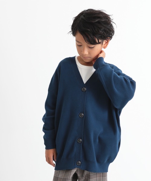 devirock（デビロック）の「コットン混リラックスカーディガン（カーディガン/ボレロ・キッズ・ライトブラウン/ベージュ/ブラック/ブルー系その他/ピンク系その他/ダークブラウン・110cm/120cm/130cm/140cm/150cm/100cm/160cm）」の5枚目の写真