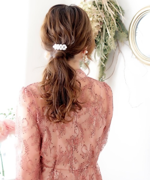 Cupid Heart(キューピッドハート)の「【Cupid Heart】結婚式アクセサリー ヘアカフ(バレッタ/ヘアクリップ・レディース・ベージュ・MEDIUM)」の6枚目の写真