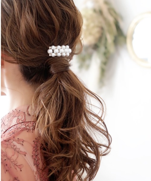 Cupid Heart(キューピッドハート)の「【Cupid Heart】結婚式アクセサリー ヘアカフ(バレッタ/ヘアクリップ・レディース・ベージュ・MEDIUM)」の7枚目の写真