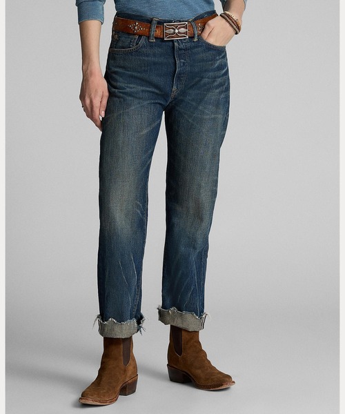 RRL(ダブル アール エル)の「ボーイ フィット ストレートジーンズ(デニムパンツ・レディース・ブルー・24/25/26/27/28/29)」の7枚目の写真